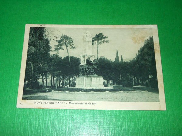 Cartolina Montecatini Bagni - Monumento ai Caduti 1929