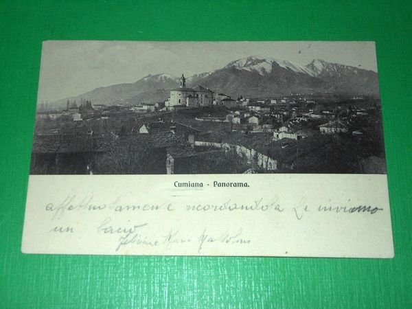 Cartolina Cumiana - Panorama 1912