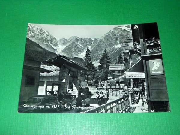 Cartolina Macugnaga - Via Risorgimento 1955 ca