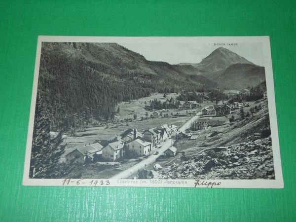 Cartolina Clavieres - Panorama 1933