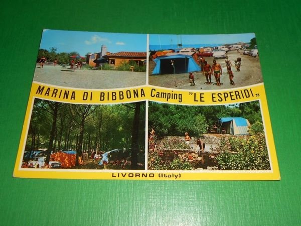 Cartolina Marina di Bibbona - Camping "Le Esperidi" 1973