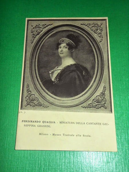 Cartolina Ferdinando Quaglia - Miniatura della Cantante Giuseppina Grassini 1920