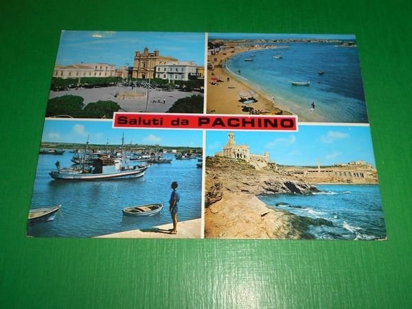 Cartolina Saluti da Pachino - Vedute diverse 1972
