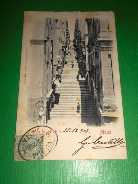 Cartolina Malta - A Street of Stairs 1902