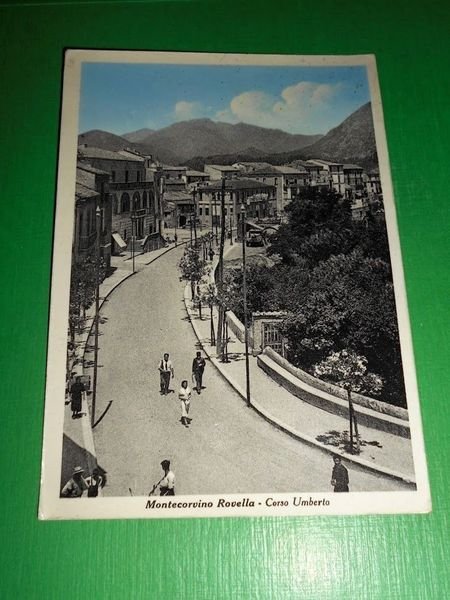 Cartolina Montecorvino Rovella - Corso Umberto 1955