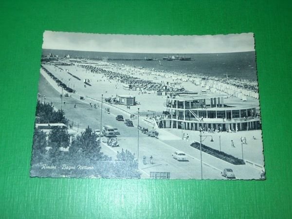 Cartolina Rimini - Bagni Nettuno 1961