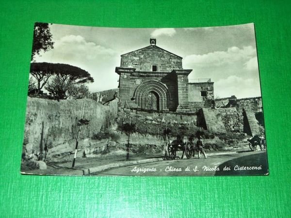 Cartolina Agrigento - Chiesa di S. Nicola dei Cistercensi 1956.