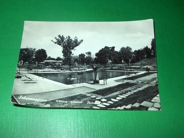 Cartolina Salsomaggiore - Nuova piscina Hotel Terme 1941.