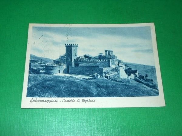 Cartolina Salsomaggiore - Castello di Vigoleno 1949