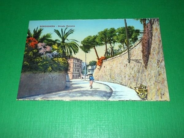 Cartolina Bordighera - Strada Romana - 1920 ca