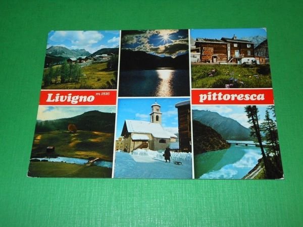 Cartolina Livigno pittoresca - Vedute diverse 1974