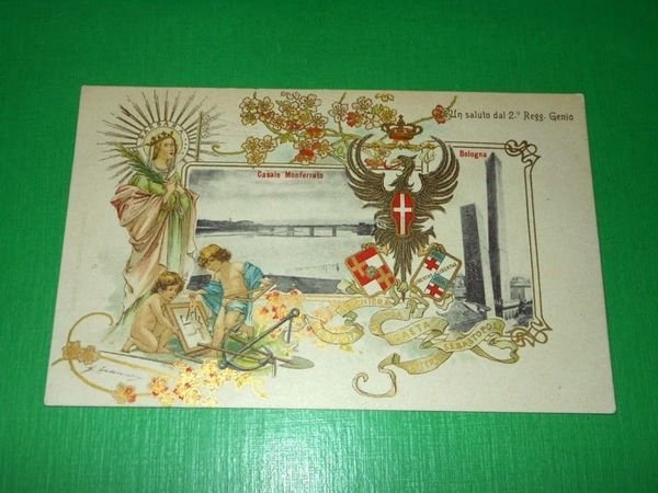 Cartolina Militaria - Saluti dal 2° Reggimento Genio - Casale …