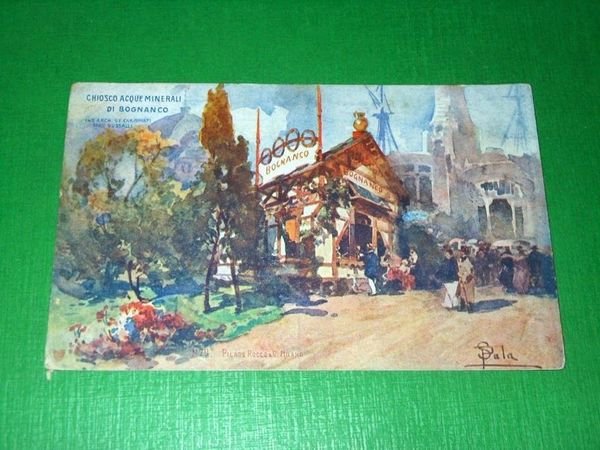 Cartolina Esposizione di Milano 1906 - Chiosco Acque Minerali di …