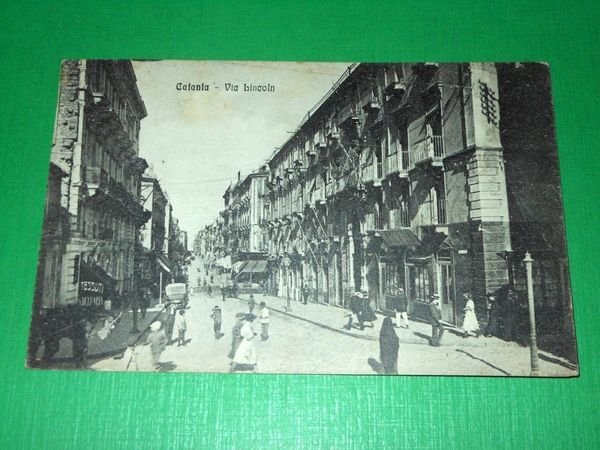 Cartolina Catania - Via Lincoln 1925