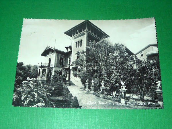 Cartolina Abano Terme - Albergo Terme Villa Piave 1956