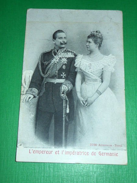 Cartolina L' Empereur et l' Impératrice de Germanie 1905.