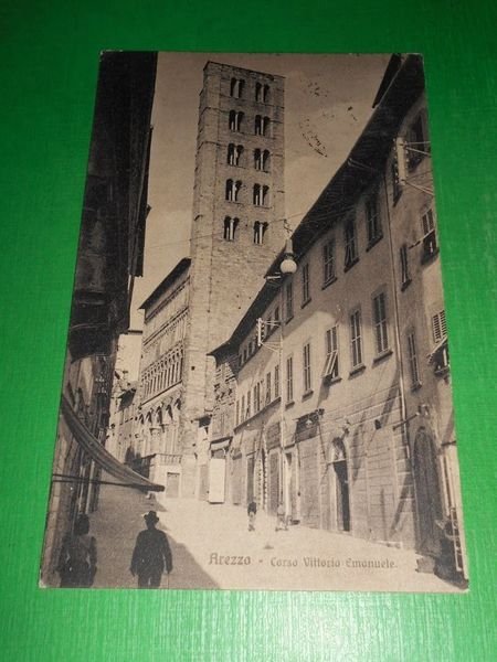 Cartolina Arezzo - Corso Vittorio Emanuele 1921. | Immagine Gallery 1