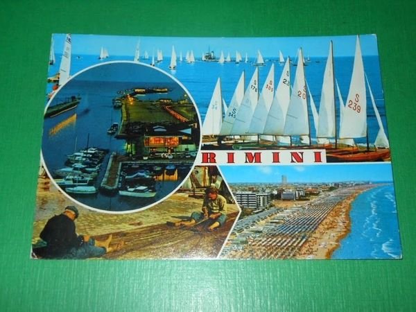 Cartolina Rimini - Vedute diverse 1973.