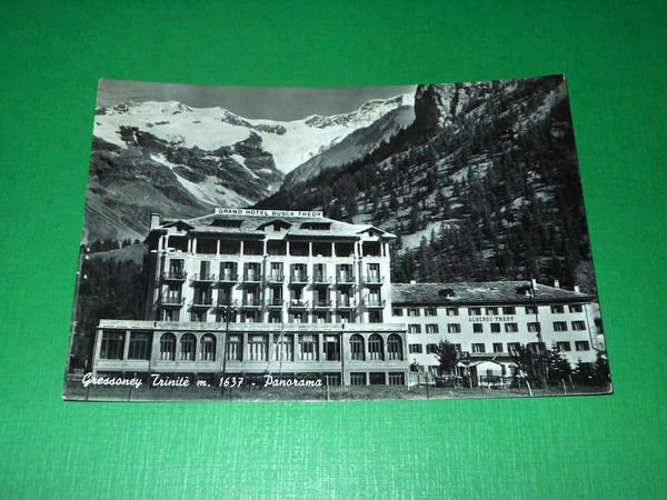 Cartolina Gressoney Trinitè - Panorama 1957.