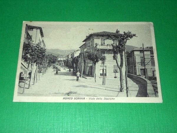 Cartolina Ronco Scrivia -- Viale della Stazione 1931.