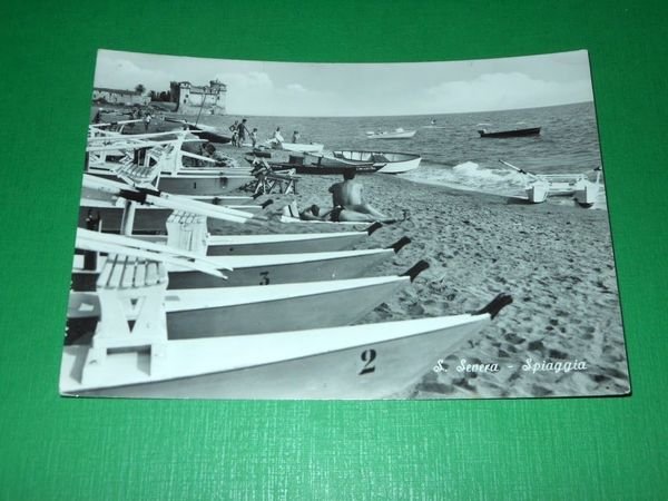 Cartolina Santa Severa - Spiaggia 1963.