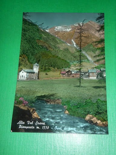 Cartolina Alta Val Soana - Piamprato 1963.