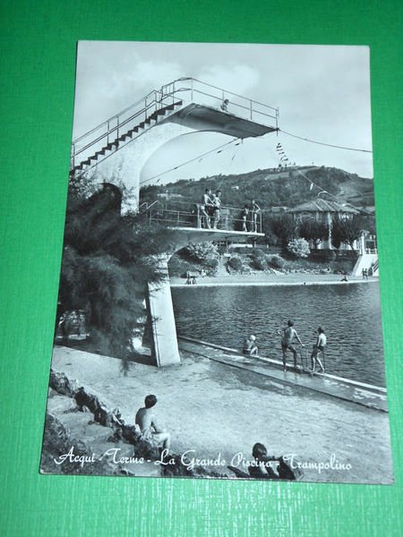 Cartolina Acqui Terme - La Grande Piscina - Trampolino 1961 | Immagine principale