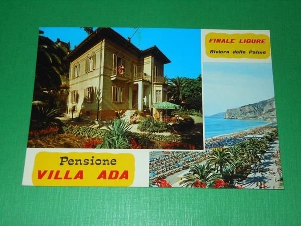 Cartolina Finale Ligure - Pensione Villa Ada 1965 ca.