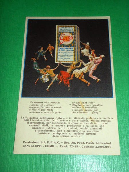 Cartolina Pubblicità Soc. Produzione Paste Cantaluppi ( Como ) - …