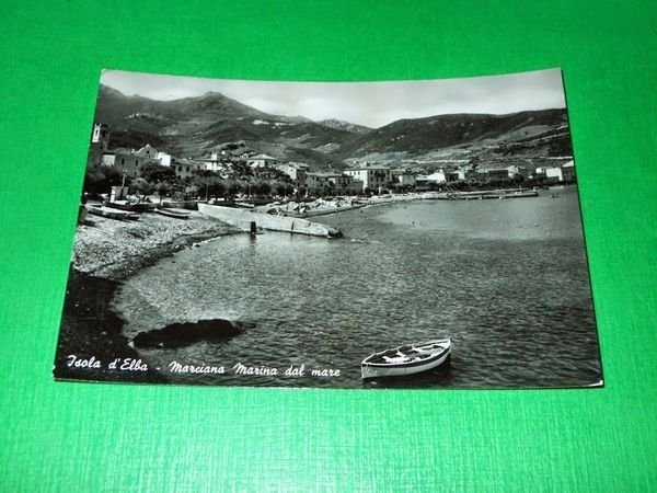 Cartolina Isola d' Elba - Marciana Marina dal mare 1955 …