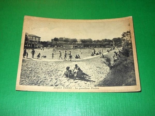 Cartolina Acqui Terme - La Grandiosa Piscina 1952.