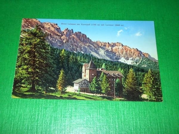 Cartolina Hotel Latemar am Karerpass mit Latemar 1920 ca.