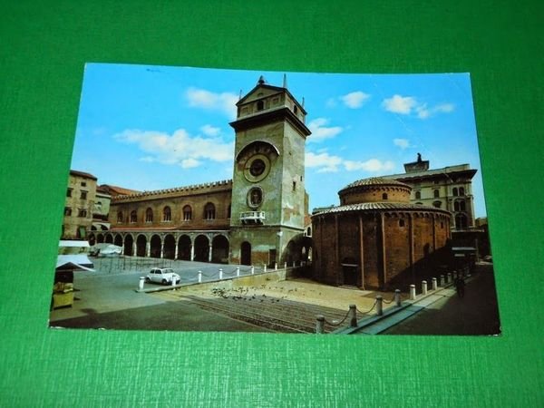 Cartolina Mantova - Piazza Erbe e Battistero 1991.