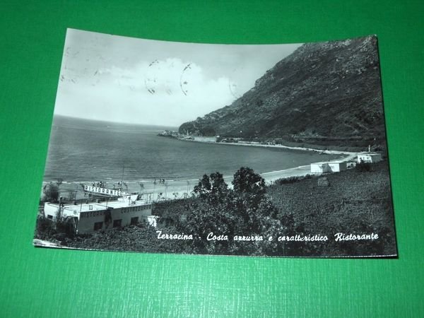 Cartolina Terracina - Costa azzurra e caratteristico Ristorante 1957.