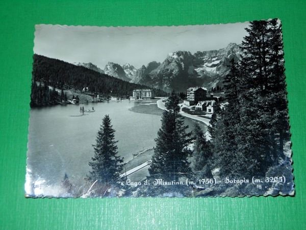 Cartolina Lago di Misurina - Sorapis 1954