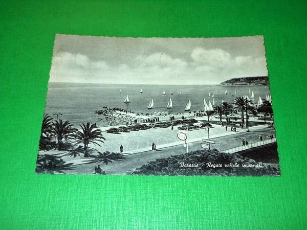 Cartolina Varazze - Regate veliche invernali 1961