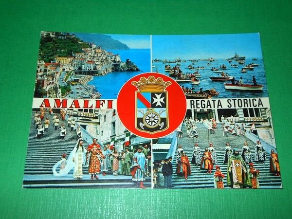 Cartolina Amalfi - Regata Storica - Vedute diverse 1984