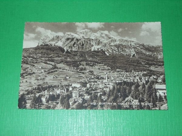 Cartolina Cortina - Tofane - Panorama generale 1956