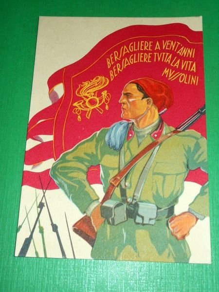 Cartolina Militaria - Bersagliere a 20 anni e per tutta …