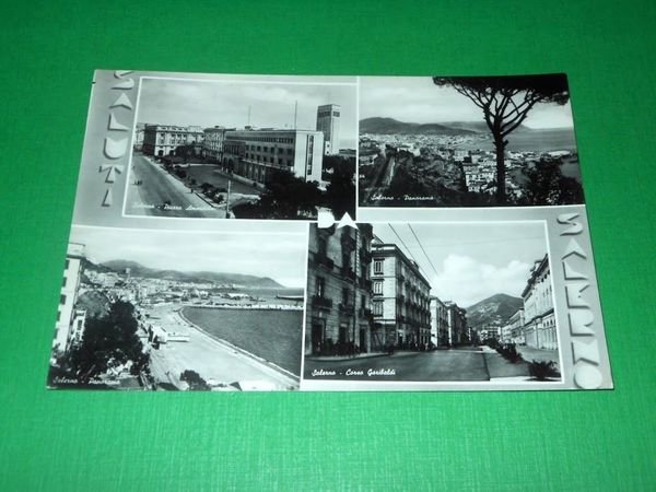 Cartolina Saluti da Salerno - Vedute diverse 1964