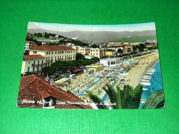 Cartolina Diano Marina - Spiaggia di Ponente 1958