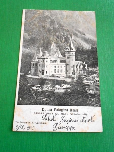 Cartolina Gressoney St. Jean - Nuova Palazzina Reale 1903