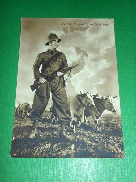 Cartolina Militaria - Per la conquista della civiltà 1935