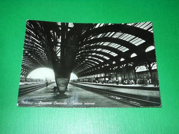 Cartolina Milano - Stazione Centrale - Tettoie interne 1962