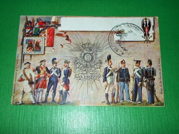 Cartolina Militaria - 9° Reggimento Fanteria 1900 ca