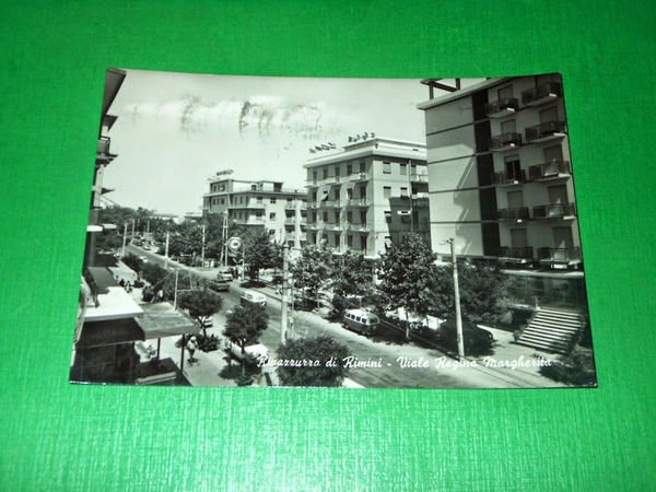 Cartolina Rivazzurra di Rimini - Viale Regina Margherita 1964