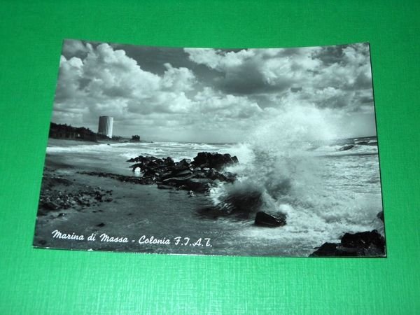 Cartolina Marina di Massa - Colonia F.I.A.T. 1954