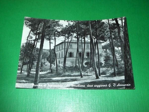 Cartolina Marina di Pietrasanta - La Versiliana dove soggiornò D'Annunzio …
