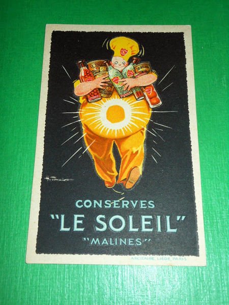 "Cartolina Pubblicità Alimentari - Conserves "Le Soleis" Malines 1930 ca"