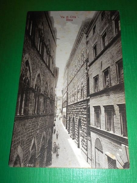 Cartolina Siena - Via di Città 1910 ca